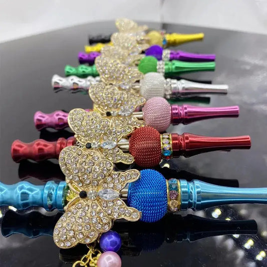 Metal Butterfly Hookah Tips - Handmade Jewelry with Rhinestones - Ez Shisha